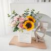 Ins Girassol Flor Artificial Flor Falsa Enfeites Sala de Estar Mesa de Jantar Decoração Floral Buquê de Flor Seca Adereços para Fotografia