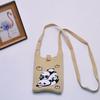 2024 Bolsa de Mão Mini de Tricô Guofeng Panda Bolsa de Celular Fashion Guofeng Bolsa de Ombro Bolsa Casual Versátil