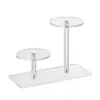 Expositor de escada de prateleiras redondas em acrílico multicamadas para miniaturas, joias e antiguidades, feito sob medida