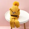 Conjunto de Gorro y Bufanda de Punto con Diseño de Letras para Niños para Otoño e Invierno, Protección Cálida para los Oídos para Niños y Niñas, Gorro y Bufanda para Bebé