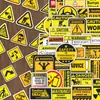 60 hojas de pegatinas de advertencia de peligro estilo americano para bricolaje, pegatinas impermeables transfronterizas para cuadernos, equipaje y agendas, al por mayor