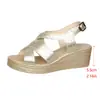 Sandalias de cuña abiertas con hebilla de gran tamaño, estilo cruzado, para mujer, novedad de verano 2026, Sandalias de una tira con suela gruesa para mujer, Venta al por mayor