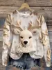 Sudadera Navideña Estampada Digitalmente 3D Nueva Holgada Sudadera de Punto Árbol de Navidad 2025 Sudadera de Cuello Redondo para Hombre y Mujer