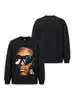 Camiseta de manga larga pesada lavada con estampado retro de cabeza grande Stewell Lil uzi vert holgada de hombros caídos para hombre
