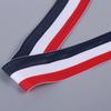 Yongjin Ribbon 0.6-4cm Vermelho e Branco Azul Marinho Tri-color Poliéster Fita Medalha Fita Cinta Vestuário Cinto Decorativo