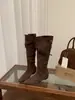 Botas Retro de Caña Media con Tacón Oculto de 4 cm y Punta Fina para Mujer, Estilo Coreano Holgado tipo Vaquero Occidental Caballero, Novedad Otoño/Invierno 2026