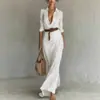 2026 Plataforma de Moda Independiente Ropa de Mujer Europea y Americana Otoño Elegante y Sexy Color Sólido Vestido Irregular Plisado con Cinturón
