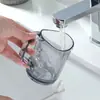Vaso enjuague bucal simple para niños, vaso para cepillarse los dientes, vaso de agua transparente estilo ins, vaso para cepillo de dientes de pareja de estudiantes con asa