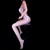 Shabin Pierna Abierta Tirantes Sin Tirantes Cuerpo Completo Brillo Aceitoso Sexy Ajustado Cuerpo Seda Negra Conjunto Jj Tirantes Pura Deseable Longitud Corporal Medias de Seda