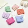 Bolsa para monedas de pana con cara sonriente estilo Ins, llavero tipo bolsa de macarrón, bolsa para guardar audífonos y monedas para niñas
