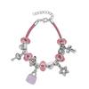 Pulseira Colorida de Cristal de Verão Estilo Feriado Pulseira de Contas Cristal Azul e Roxo Pulseira de Contas com Pingente DIY Presente de Formatura