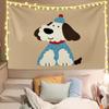 Tapiz de Cachorro Lindo de Dibujos Animados Tela para Colgar en la Cabecera del Dormitorio Tela para Colgar en la Pared de Renovación de Habitaciones Tela de Fondo para Celebridades de Internet