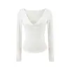 Blusa Feminina Sexy Estilo Americano, Manga Longa, Ombro a Ombro, Picante, Nova Primavera/Verão, Slim Fit, Patchwork de Renda, Cintura Marcada, Camiseta