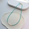 Collar vintage hecho a mano con cuentas de estilo chino para mujer, versátil cadena para clavícula de perlas azules turquesa y verdes, suministro al por mayor
