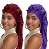 Touca de Noite com Laço Cruzado Seda de Imitação Alta Elasticidade Cauda Longa Touca de Noite Salão de Beleza Cuidados com o Cabelo Touca de Noite de Aba Larga