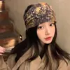 Gorro Dupla Face para Mulheres, Novo Chapéu Lenço Xadrez Retrô para Outono e Inverno, Chapéu Headwrap de Estilo Sofisticado, Chapéu Quente e Moderno para Clima Frio