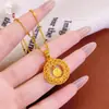 Colgante de Flor de Rosa Nido de Pájaro Chapado en Oro Latón Bola Redonda Moda Cuenta de la Fortuna Red de Sueños Carácter de Bendición Hebilla de Paz, Mismo Estilo que en las Joyerías
