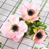 Nueva flor de girasol artificial de alta gama flocada de loto plateado, decoración interior del hogar, flor artificial Yu Meiren