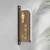 Señales Verticales de Baño Doble Cara para Hombres y Mujeres, Indicadores de Baño, Señales de Madera para Puerta de Baño de Hotel