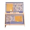 Cama Anti-Caídas Infantil de Grado A para Mamá y Bebé, Cama de Dibujos Animados de Tres Puertas para Madre e Hijo con Red Anti-Mosquitos Trapezoidal Telescópica Anti-Caídas