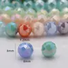 Lluvia Arcoíris Imitación Cristal Tallado Shijia Cuentas Sueltas 8mm Bola Flor Cuentas para Hilo Material DIY Accesorios para Collares