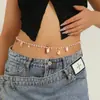 Joias Transfronteiriças Europeias e Americanas, Corrente de Bolinhas da Moda, Corrente Dupla para Cintura Feminina, Corrente de Metal, Corrente Corporal, Corrente de Barriga