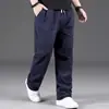 Calça casual plus size masculina de tamanho europeu, corte reto solto, calça plus size para homens gordos, comércio exterior primavera/verão, calça longa plus size extra grande para homens altos