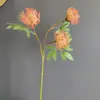 Flor Artificial Almohadilla de Agujas de Plástico Flor Crisantemo Dorado Crisantemo Fuegos Artificiales Modelo de Casa Habitación Hotel Boda Arreglo Floral Decoración Mayoreo