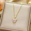 Colar coreano transfronteiriço mais vendido de aço titânio com zircônia micro-cravada, moda feminina, senso de alta qualidade, temperamento, corrente para clavícula, joia que não desbota