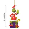 Árbol de Navidad Decorativo Transfronterizo 2D Colgante Navideño Adornos Planos de Acrílico Decoraciones Verdes