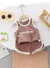Traje de chaleco para niños Verano Delgado Niños y Niñas Shorts para Bebé Niños de Talla Pequeña y Mediana Deportivo de Dos Piezas Marea Una Pieza Cabello