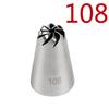 Bico de confeitar rotativo 8 dentes 108# aço inoxidável 304 bico para pão e confeitaria ferramenta de confeitaria para bolo e creme médio