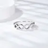 Anillo Ruizuan Jewelry D Color Moissanita Ola Cruz Fila Microincrustado Plata Grueso Galvanizado Anillo Venta al por mayor Transfronteriza