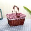 Cesta de piquenique de vime de salgueiro, cesta de colheita, brinquedo de tecido, cesta de frutas, cesta de flores, cesta de compras, cesta de armazenamento