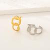 Moda Nicho Sentido de Alta Gama Hueco Presión de Aceite Acero Inoxidable Anillo Abierto Luz Lujo Diario Combinación con Todo Color Libre Joyería