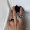 Anillo de pareja abierto Thorn love corazón bloqueado metal anillo Thorn love anillo abierto irregular
