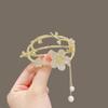Horquilla con borla de lirio Hanfu, cabeza esférica, pinza de agarre fijo, hebilla para el cabello de alta gama para mujer, accesorios para el cabello medio atados con temperamento