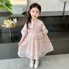Falda para Niñas 2025 Verano Estilo Chino Mejorado Falda de Gasa Princesa Vestido Retro de Verano para Bebé