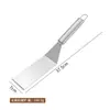 Espátula para freír de acero inoxidable, Espátula para cocinar Teppanyaki, Espátula de mano para panqueques, Espátula para bistec, Herramienta de cocina para Teppanyaki