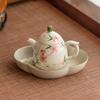 Tetera Pequeña Qinquan de Flor de Durazno Pintada a Mano China de Fábrica Juego de Té Kung Fu Individual de Cerámica de Alta Gama Mini Tetera Tetera Individual para Té