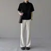 Pantalones negros, de corte slim, pierna recta para hombre, perfectos para uso casual en otoño, una opción versátil y resistente a las arrugas para el trabajo y el día a día.
