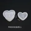 Amapola DIY Molde de Resina de Cristal Caja de Almacenamiento Forma de Corazón Soporte Redondo para Exhibición Caja de Almacenamiento de Joyería Molde de Silicona