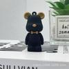 Nuevo llavero de oso de corbata color gelatina nórdica llavero de oso violento lote llavero de oso de corbata de cristal muñeca