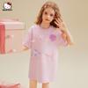 Vestido de Verano para Niñas 2025 Nuevo Ropa Infantil Mediana y Grande Estilo Dulce y Cariñoso Hello Kitty Camiseta de Dibujos Animados Falda