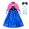Frozen 2 Elsa Anna Elsa Princesa Manga Larga Falda Capa Chal Vestido para Niñas Generación Transfronteriza