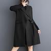 Outono e inverno japonês e coreano novo design de nicho de moda irregular sem mangas terno jaqueta escura com cadarço colete feminino