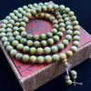 Pulseira Autêntica de Sândalo Verde Argentino 6/8mm 108 Contas Rosário Sândalo Masculina e Feminina Multi-Voltas Pulseira Atacado