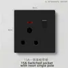 Tomada com Interruptor Fosca Padrão Britânico Exportação Preta, Um Interruptor Tomada Multifuncional de Cinco Furos USB Estilo Europeu 25A
