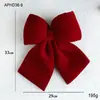 Tecido de veludo bordô laço tridimensional grande decoração de Natal enfeite de árvore de Natal decoração suspensa