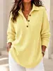 Ropa de mujer nueva de otoño 2026 sitio independiente transfronterizo europeo y americano: Camisa de punto tipo polo de manga larga con patrón de gofre para mujer